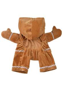 PETSIN 1PC New Christmas Gingerbread Man Standing Pet Costume, Cute Dress‑Up Outfit For Cats & Dogs - coffee color - View 6