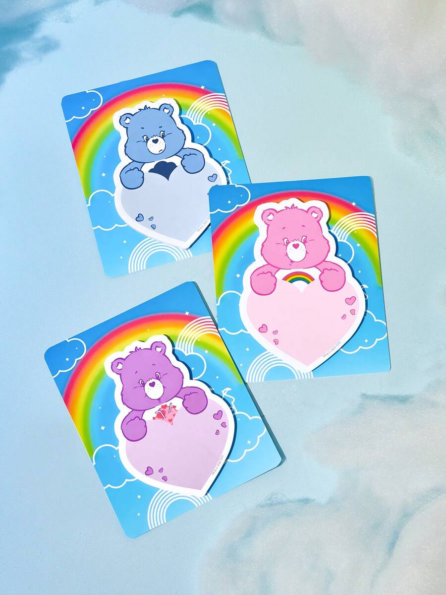 SHEIN X Care Bears Buku Catatan, Buku Catatan Lucu, Penanda Halaman untuk Menulis Memo, Perlengkapan Kantor dan Sekolah, Hadiah Kreatif - Satu-Ukuran - View 1