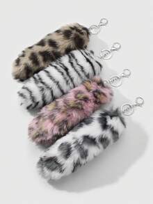 ROMWE Anime 1 Retro And Unique Punk Sweet And Cool Multi-Colored Leopard Print Simulation Animal Tail DIY Keychain Bag Pendant, Suitable For Girls' Daily Wear - Multicolor-2 - View 7