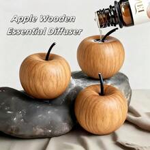 2/4-Piece Apple Shape Aroma Diffuser - Natural Wood Grain Apple Aromatherapy Diffuser For Home, Car And Hotel Decor. Wood Apple Air Freshener For Christmas And Halloween Decor. - diffuser - View 7
