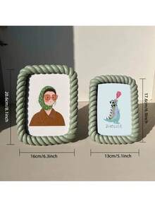 Joivida 1pc Twisted Edge Resin Photo Frame, Desktop Photo Frame, Cute Wavy Edge Design, Home Decor Photo Display Stand, Suitable For Bedroom, Living Room, Study Decoration Or Gift - Twist photo frame - View 4