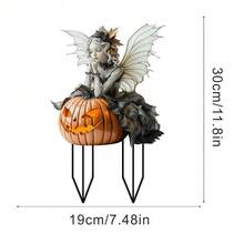 1 Buah Set Papan Berdiri Akrilik 2D 30 cm Motif Penyihir Biola Bunga untuk Dekorasi Taman Halloween Rumah Pesta Festival Musim Gugur Dekorasi Seram - Beraneka warna - View 12