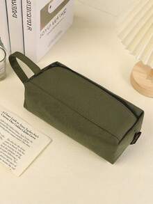 1/2PCS Canvas Pencil Case With Handle, Large Capacity Pen Pouch Bag With Zipper, Portable Stationery Organizer For School Office College Students, Multi-Color Available - multicolor - View 6