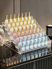 1pc Detachable Multi‑Layer Desktop Makeup Display Organizer With Snap Rings, Multifunctional Storage Box For Nail Polish, Lipsticks, Beauty Tools & Skincare Products, Dorm Vanity Storage, Back To School & Christmas Gift - Clear - View 10