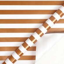 Large Size Roll Paper Gold Foil Metallic Gift Wrapping Paper Dot Stripe For Valentine's Day Birthday Gift Packaging - Gold - View 11
