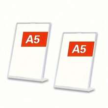 1pc L-Shaped Display Stands - Durable Plastic,A4/A5/A6 Size For Menus, Posters & Photos - PerfectFor Coffee Shops, Weddings, Supermarkets - multicolor - View 14