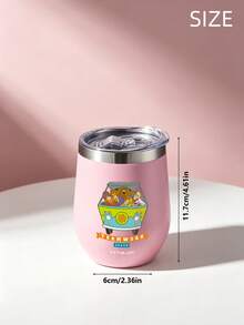 SCOOBY-DOO X SHEIN 1PC Scooby‑Doo Flip‑Top Lid Travel Drink Cup, Eye‑Catching Themed Printed Vessel, Compact Portable Reusable Design, Great For Beverages, Commuting, Road Trips, Camping, Outdoor Adventures And Daily On‑The‑Go Drinks - Pink - View 8