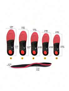 1 Pair EVA Arch Support Insoles - Shock Absorbing, Comfortable Athletic Inserts With Textured Red & Black Design, 210+ Lbs Load Capacity For Sneakers, Boots - Perfect For Running, Hiking, Work Shoes, Shoe Insoles, Athletic Support|Ergonomic Design|Eva Insole - Red - View 5