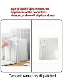 1pc A4 Size Transparent Sleeve Document Organizer With Large Capacity For Papers And Suitable For Students Or Office Use, Package Will Be Randomly Sent,Back To School Essentials,Creative Gift For Thanksgiving, Christmas, Birthday Halloween Decoration - White - View 9