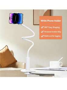 1Pc Thickened Flexible Gooseneck Phone Holder,360° Rotating Lazy Stand For Bedside,Desktop,Sofa,Universal Bracket Compatible With Phones,Perfect Christmas Gift - Multicolor - View 3