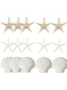 9/15pcs Starfish Decorations, Small Starfish For Crafts, Mini Shells For Crafts, Scallop Clam Shells For DIY Ocean Theme Party, Wedding, Gathering - multicolor - View 11