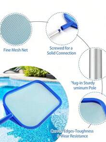 Swim Net & Pole - Soft Mesh Cleaning Brush - Leaf Net For Pools, Spas, And Hot Tubs - Large Pool Skimmer, Cleaning Tool & Accessories - Blue - Multicolor - View 7