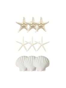 9/15pcs Starfish Decorations, Small Starfish For Crafts, Mini Shells For Crafts, Scallop Clam Shells For DIY Ocean Theme Party, Wedding, Gathering - multicolor - View 9