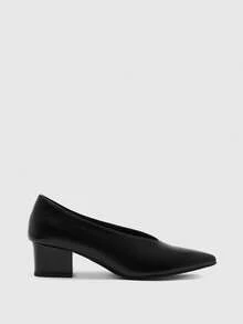 CUCCOO BIZCHIC Pointed Thick-Heeled Women's Shoes, Retro Elegant Shallow Pointed High Heels, Suitable For Business Commuting - Black - View 4