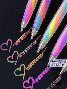 12pcs/18pcs/24pcs Colorful Spiral Neutral Pens, Random Color Styles, Dreamy Graffiti Rainbow Pens, Multi-Color In One Stroke, Student-Specific Colorful Greeting Card Pens - multicolor - View 1