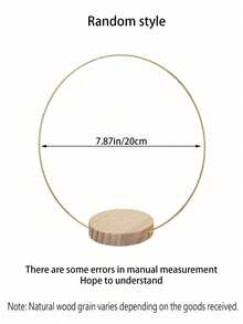 SHEIN 10pcs/2pcs-Gold Metallic Garland Centerpiece With Wooden Stand - Elegant DIY Circle Decoration For Wedding, Party And Birthday - Handmade Artificial Roses And Green Leaves Design, No Power Required, Birthday Decorations|Decorative Centerpieces|Handmade Designs, Wedding Decorations - Gold - View 10