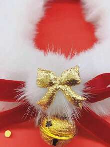 PETSIN 1PC Pet Collar, Handmade Red Bowknot Neck Decoration With Bell, Festive Christmas New Year Wedding Neck Collar For Cats & Dogs - Multicolor - View 7