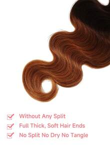 1pc Highlight Body Wave Bundles 1B/4/30 Color Virgin Remy Human Hair Long Bundles Hair Extension For Women Ombre Color - S1/4/30 - View 2