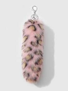 ROMWE Anime 1 Retro And Unique Punk Sweet And Cool Multi-Colored Leopard Print Simulation Animal Tail DIY Keychain Bag Pendant, Suitable For Girls' Daily Wear - Multicolor-2 - View 18
