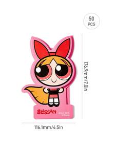 THE POWERPUFF GIRLS X SHEIN 50 80g Double Adhesive Sticky Notes For Records, Journals, Reminders And Decorations - Blossom - View 3