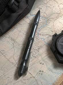Nine-In-One Tactical Pen, A Man's Gift For Dad, Stylish Men's Accessory, Multi-Function Screwdriver Tool, Compass, Bottle Opener, Whistle, Ink Pen Refill. - Black - View 2