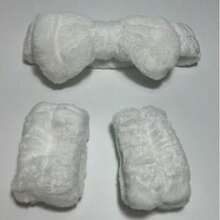 3 Packs Face-Washing Hair Bands And Soft Wrist Strap Clips - White - View 5