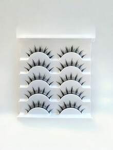 5 Pairs Doll Like Natural False Lashes Transparent Stem Cartoon Fairy Style Cosplay Reusable Must Have Beauty Accessory - Multicolor - View 6