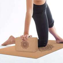 2pcs/1pc Natural Cork Yoga Block, Cork Massage Ball, High-Density Non-Slip Mandala Print Yoga Block, Sturdy Support Yoga Accessory, Suitable For Beginners, Pilates, Dance Stretching, Leg Splitting, Meditation And Home Fitness Training - Multicolor - View 8