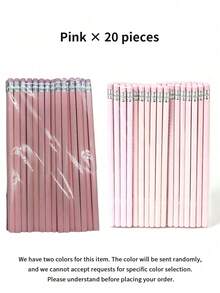 20pcs Assorted Macaron Color Wooden Pencils With Erasers For Writing & Arts Back To School - multicolor - View 9
