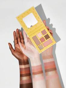 TOM & JERRY X SHEIN 1 buah Palet Eyeshadow Komprehensif 7 Warna, 4-in-1 Kontur/Highlighter/Eyeshadow/Blush, Warna Serbaguna, Efek Makeup Alami, Semua dalam Satu - Warna teh susu coklat pink - View 6