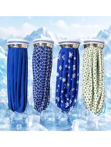 1pc Reusable Fabric Ice Packs, Refillable With Water, Suitable For Summer Cooling And Daily Use, Leak-Proof Fabric, Wide Mouth Design For Easy Filling, Multi-Purpose - Multicolor - View 3