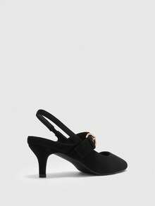 CUCCOO BIZCHIC Pointed Women's Shoes, Buckle Stiletto, Elegant Elegant Commuting Versatile Retro Fashion Solid Color Pointed Women's Shoes Fall Shoes - Black - View 9