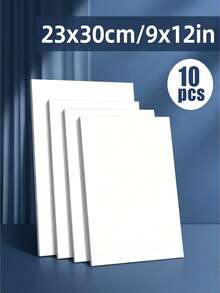 10pcs/Set Large Painting Boards - Durable Oil Painting Canvas Panels, Suitable For Oil, Acrylic, Watercolor, Tempera, Flow Painting, Great For Artists, Students, Classrooms, Home Studios, Art Creation, Clean And Sturdy - Multicolor - View 9