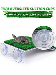 1 Set Of Turtle Rest And Back Platform, Turtle Terrace, With Simulated Grass-Turtle Ramp, Lawn Climbing Ladder, Turtle/Frog/Turtle Rest Terrace/Fish Tank Supplies, Aquarium Accessories, Turtle Supplies, Climbing Pet Supplies - Multicolor - View 4