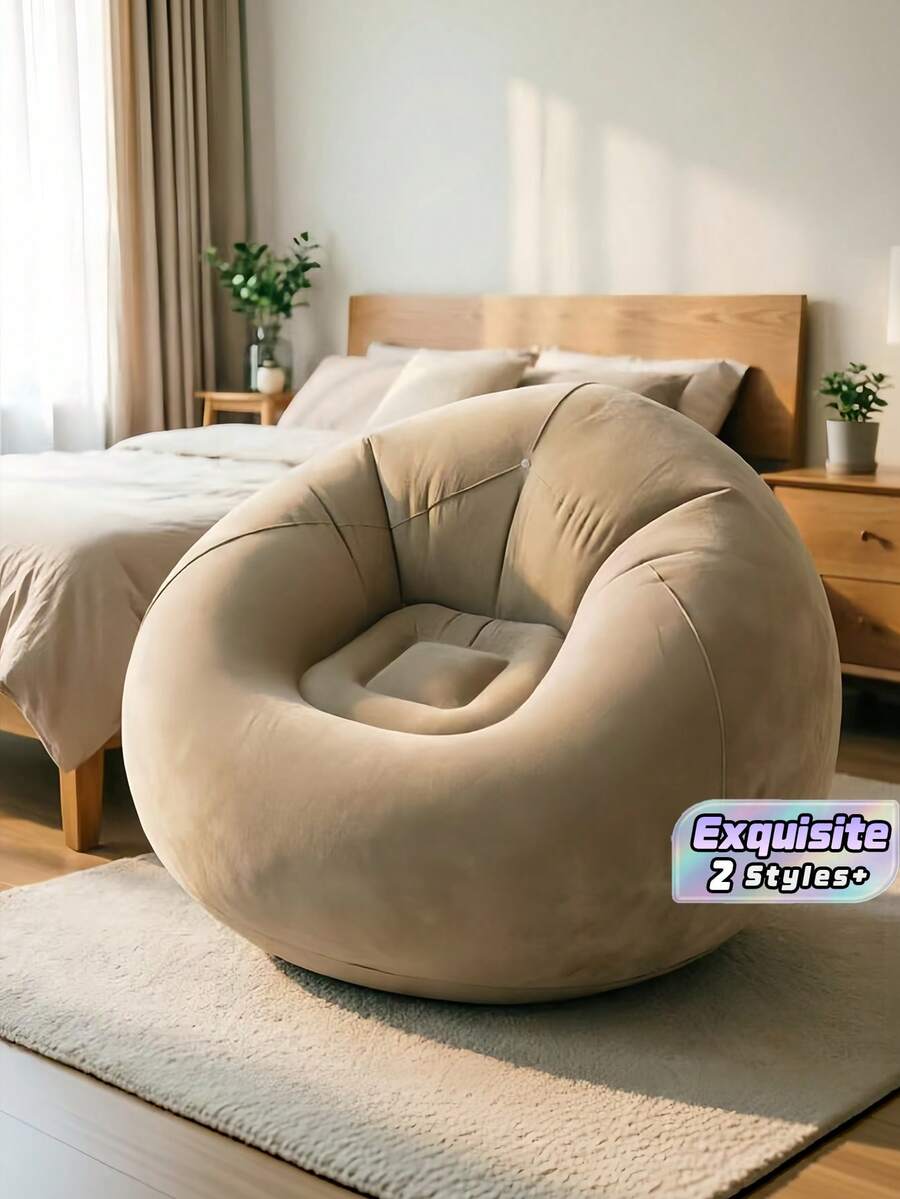 Inflatable Sofa, Inflatable Camping Chair, Inflatable Slouchy Sofa, Inflatable Chair, Folding Portable Inflatable Chair, Living Room, Bedroom, Reading Room Inflatable Sofa, Suitable For Bedroom, Balcony, Outdoor Camping, Easy Storage Portable - multicolor - View 1