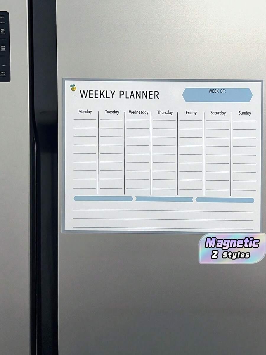 Reusable Monthly & Weekly Planner, Magnetic Calendar Sticker, Whiteboard Flexible Magnet Memo Pad, Message Board & Fridge Magnet - multicolor - View 1