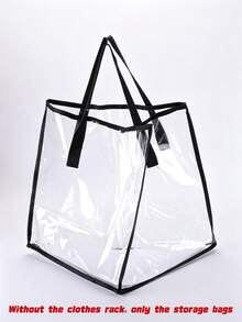 1 Pc,Transparent Color / Light Gray Color,Triangle Clothes Hanger Storage Bag, Made Of Non-Woven Fabric, With A Handle, Sturdy And Durable, Large Capacity, Suitable For Use In Wardrobes, Clothes Hangers And Home Settings. - Multicolor - View 5
