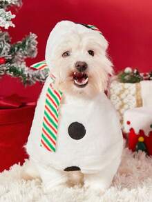 PETSIN 1PC Large Dog New Christmas Pet Supplies Clothing For Dogs, Cats - Funny Autumn/Winter Standing Snowman Transformation Costume - White - View 10