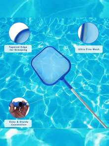 Swim Net & Pole - Soft Mesh Cleaning Brush - Leaf Net For Pools, Spas, And Hot Tubs - Large Pool Skimmer, Cleaning Tool & Accessories - Blue - Multicolor - View 3