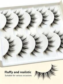 5 Pairs Doll Like Natural False Lashes Transparent Stem Cartoon Fairy Style Cosplay Reusable Must Have Beauty Accessory - Multicolor - View 5