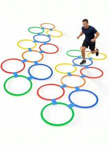Agility Ladder Ring Set, 38CM Speed Training Obstacle Rings, Non-Slip Football Training Cones,Sports Training Fitness Equipmen - Multicolor - View 2