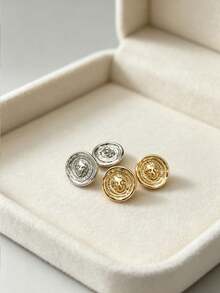 Pack 10 Pcs Vintage Irregular Round Lion Metal Buttons British Style Decorative Fasteners For Wool Coats Windbreakers Suits Sweaters Outerwear Hand‑Sewn Clothing Sewing Accessories - 10pcs - View 6