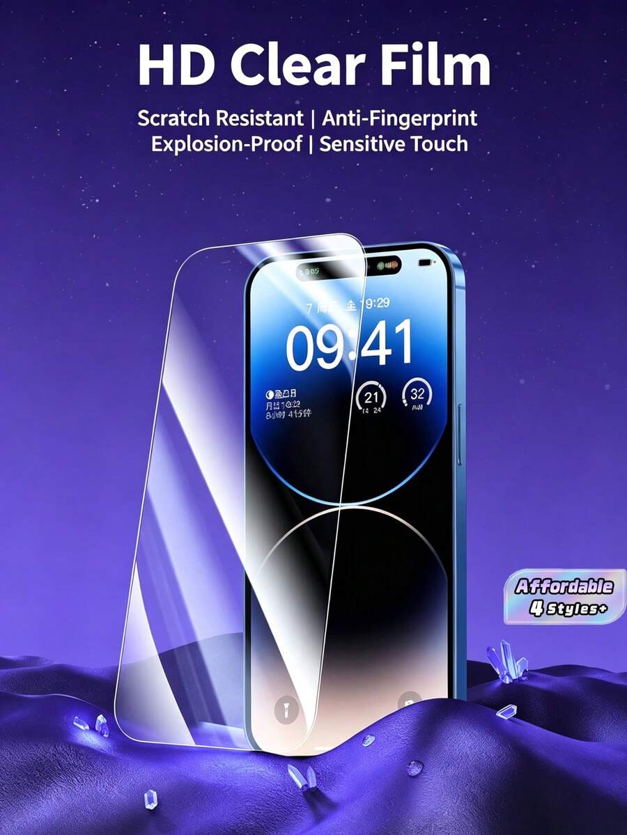 1 Buah Pelindung Layar Kaca Tempered, Tahan Gores, Transparan dan Definisi Tinggi, Kompatibel dengan Model Apple, Termasuk 16 Pro/Promax, 17 Pro/Promax, Tahan Guncangan, Tahan Pecah, Tahan Gores dan Tahan Air