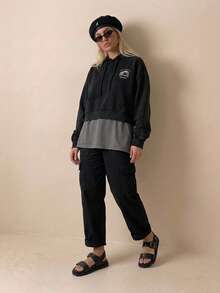 HighSole 女式夏季2025新款厚底凉鞋，平底运动凉鞋 - 黑色 - 查看 5