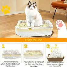 30pcs (3 Rolls) Cat Litter Bags, Cat Toilet Cleaning Bags,Drawstring Closure Continuous Roll Pet ThickenedPoop Bags, 10pcs/Roll - Multicolor - View 8