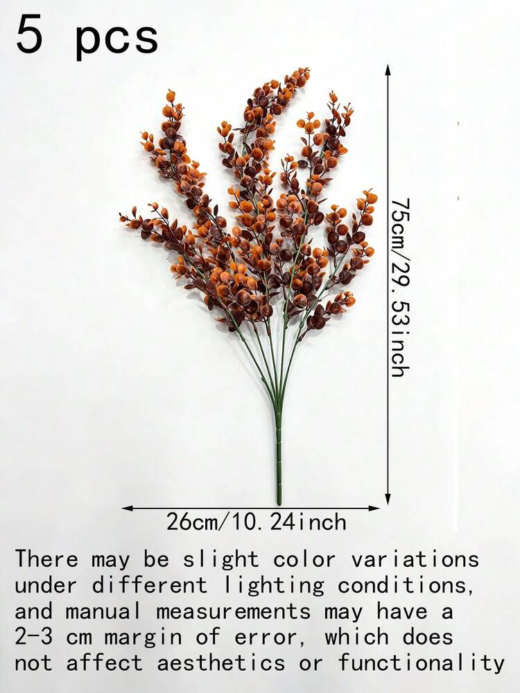 5/10 Pieces Artificial Hanging Decoration Plant Orange Green Leaves Autumn Wreath Decoration, Suitable For Thanksgiving, Halloween, Wedding And Other Seasonal Indoor / Outdoor Decoration, Photography Background,Included With Artificial Autumn Flowers - Autumn Eucalyptus Wall Hanging - View 13