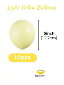 MINKOJA 5/10/12/18英吋多色乳膠氦氣圓形氣球，適用於生日、婚禮、週年紀念、新娘派對、畢業、性別揭曉、洗禮、新年、節日派對裝飾 - 淡黃色 - 查看 29