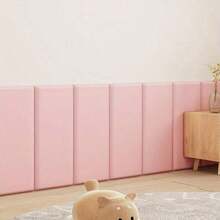 6pcs 3d Wall Panels, 6pcs Thick Soft Self-Adhesive 3d Wall Panels 50cm X 23cm, Protective Sticker, Anti-Collision Effect, Removable And Reusable, Suitable For Bedroom Headboard, Home Decor - Multicolor - View 6