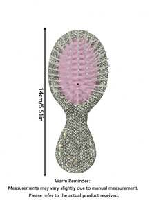 1pc Portable Luxury Rhinestone Mini Air Cushion Hair Brush, Scalp Massage Comb, Anti-Static Smooth Styling Brush, Makeup & Hairstyling Tool For Home And Travel - Multicolor - View 2