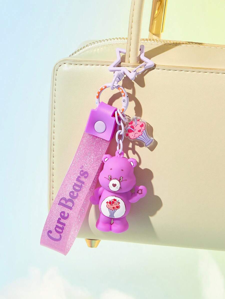 SHEIN X Care Bears 卡通包創意掛鉤鑰匙圈禮物 - 紫色 - 查看 1